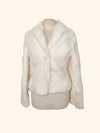 Veste vintage blanche en fourrure de lapin