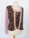 Twin-set parme / leopard ( top + gilet )