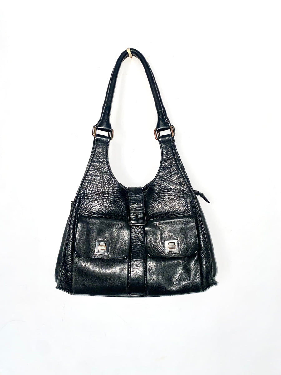 Sac à main rock chic en cuir véritable noir ( SOLD OUT )