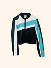 Veste biker en cuir véritable tricolore ( SOLD OUT )