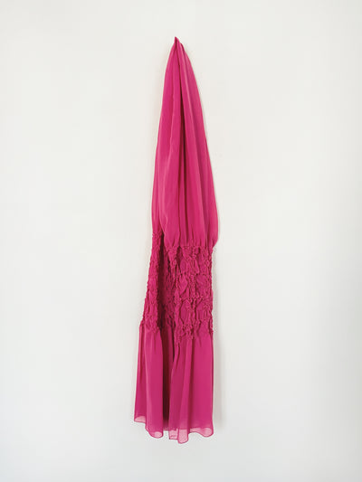 Robe smocks asymétrique fushia ( SOLD OUT )