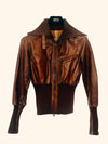 Veste col montant en cuir véritable ( SOLD OUT )