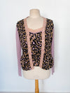 Twin-set parme / leopard ( top + gilet )