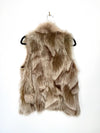 Gilet vintage sans manches en fourrure veritable de renard