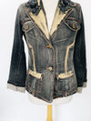 Veste blazer en jean et détails broderies perlés ( SOLD OUT )