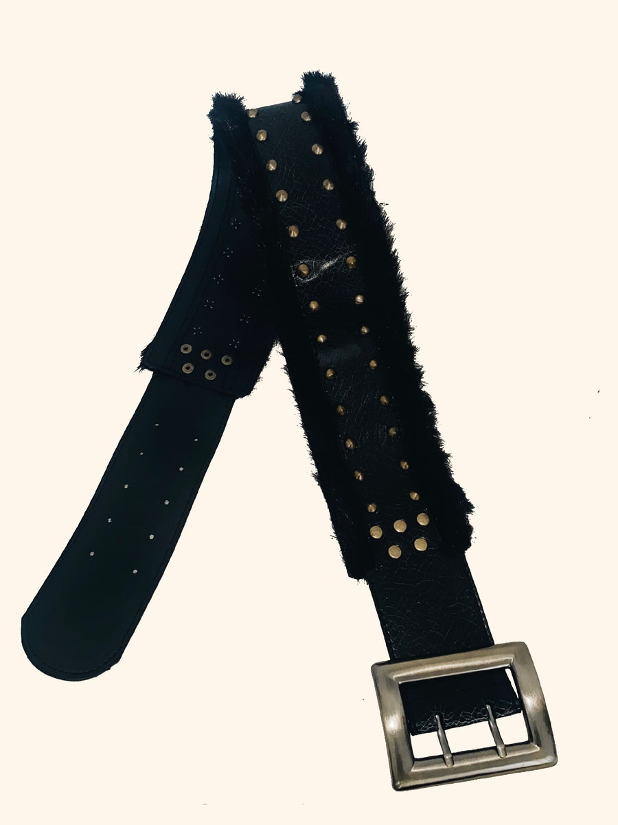 Ceinture bi-matière noir